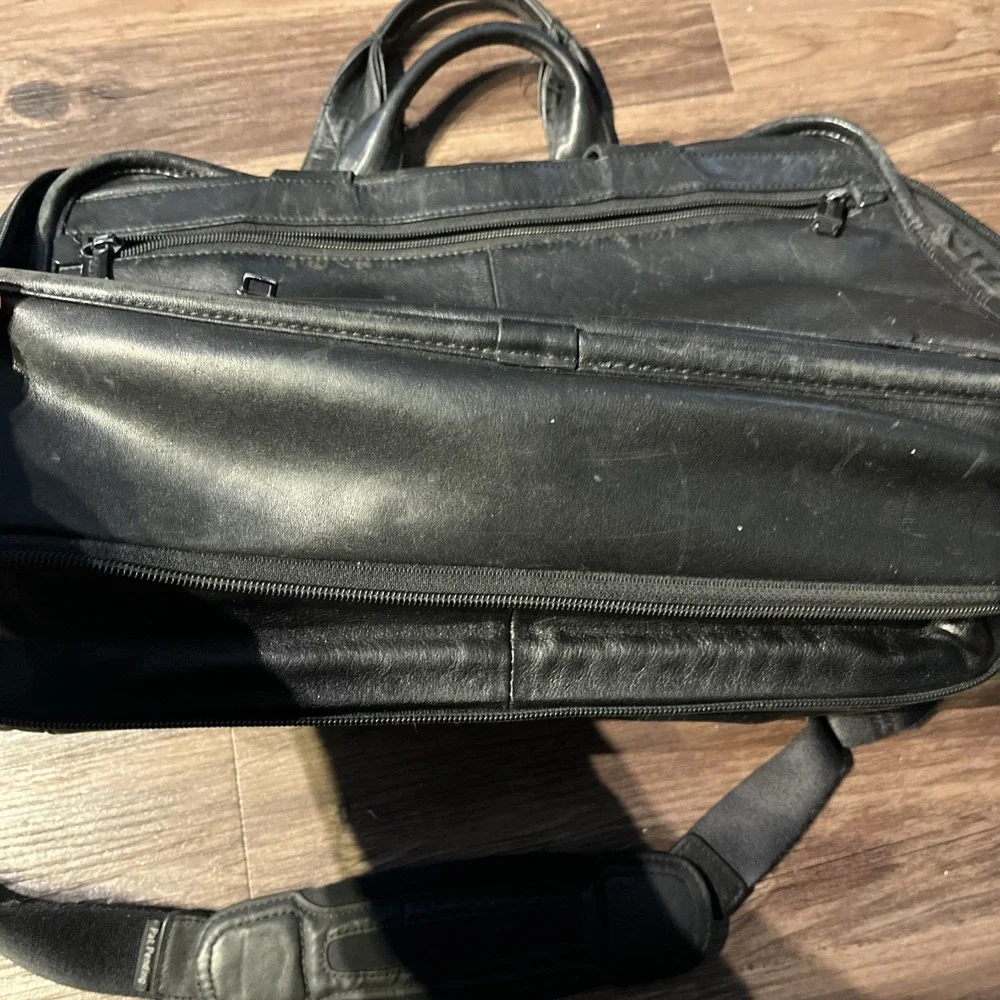 Tumi Alpha‎ 96141DH2 2-Way Leather Briefcase A4 Large Capacity Black Used GUC
